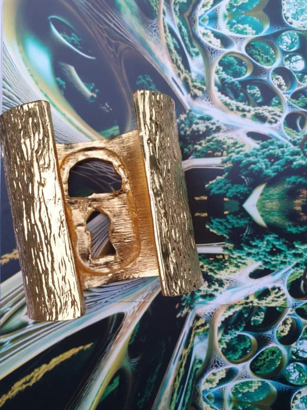 Schiaparelli Lock Bracelet Gold Black Cuff Bangle Luxury Fashion Women Jewelry